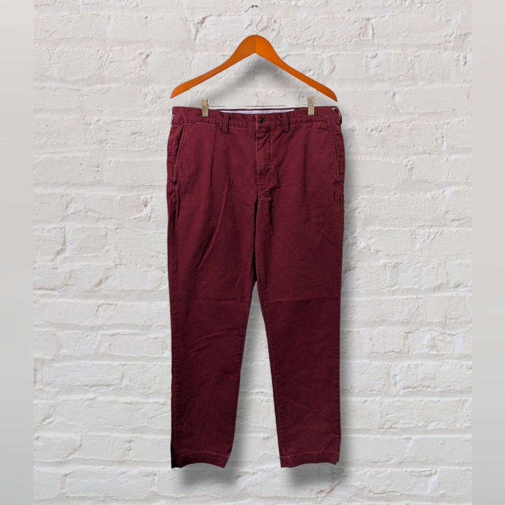 🏇Men's Polo Ralph Lauren| The Polo Chino | Stretch Straight Fit Burgundy 36x34